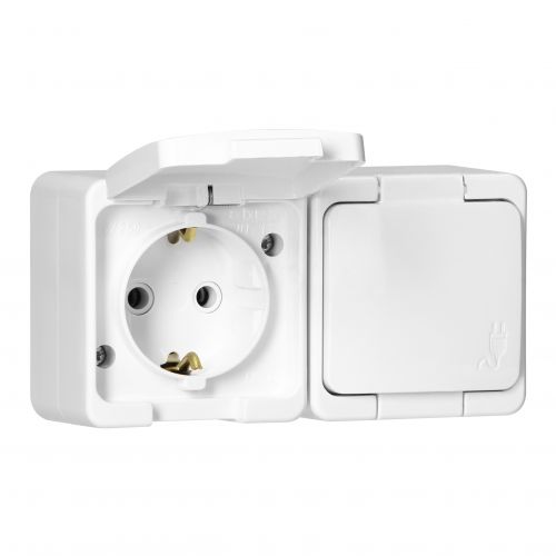 Gniazdo podwójne 2x 2P+Z SCHUKO bryzgoodporne z klapką w kolorze wyrobu IP44, SMART, biały - NT7S_5907522048921_2D_0001_large - m/21782322/nt7s-5907522048921-2d-0001-large.jpg