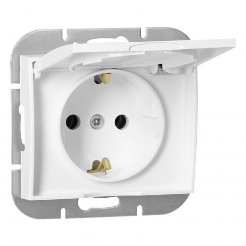 Gniazdo pojedyncze podtynkowe 2P+Z Schuko bryzgoszczelne z klapką Onyx, 16A, 250V, PT-17OH, biały - OROE7505GSWW_5904988910472_2D_0001_large - m/21782347/oroe7505gsww-5904988910472-2d-0001-large.jpg