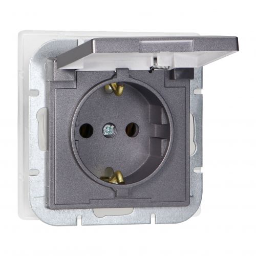 Gniazdo pojedyncze podtynkowe 2P+Z Schuko bryzgoszczelne z klapką Pearl, 16A, 250V, PT-17PH, antracy - OROE7705GSAA_5904988911127_2D_0001_large - m/21782424/oroe7705gsaa-5904988911127-2d-0001-large.jpg
