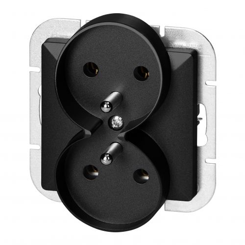 Gniazdo podwójne podtynkowe 2x2P+Z Pearl, 16A, 250V, PT-6 PR, czarny - OROE7706B_5904988911004_2D_0001_large - m/21782441/oroe7706b-5904988911004-2d-0001-large.jpg