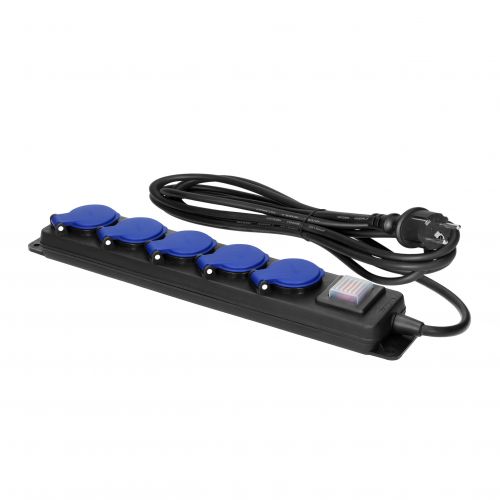 Przedłużacz warsztatowy bryzgoszczelny z wyłącznikiem, 5 gniazd 2P+Z, IP44, przewód gumowy, H05RR-F - ORAE132985M_5908254847240_2D_0001_large - m/21792339/orae132985m-5908254847240-2d-0001-large.jpg