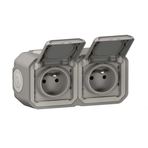NOWE PLEXO - GNIAZDO 2X2P+Z POZIOME KOMPLET NATYNKOWY 16 A - 250 V SZARE LEGRAND - LG-069768L-WEB-R - m/22612055/lg-069768l-web-r.jpg