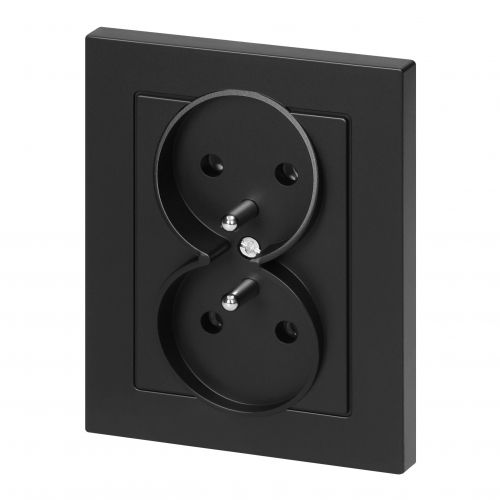 Gniazdo podwójne podtynkowe 2x2P+Z Malta, 16A, 250V, PT-6M, czarny mat - FMS106B_5904988915163_2D_0001_large - m/22816357/fms106b-5904988915163-2d-0001-large.jpg