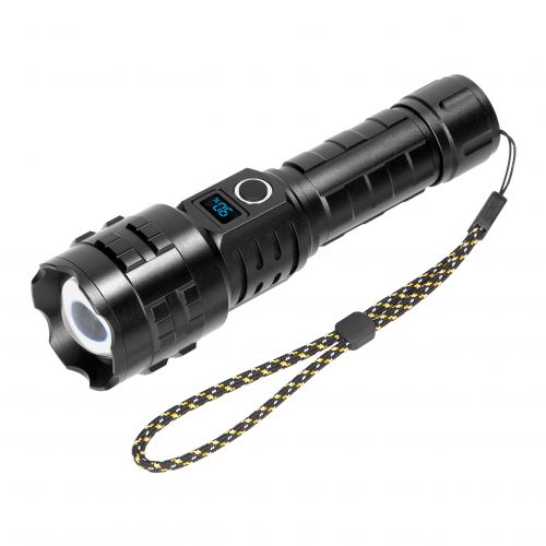 Latarka LED 15W, 1200lm, 3000mAh, funkcja zoom, cyfrowy wskaźnik baterii - LT27_5908254851308_2D_0001_large - m/23099879/lt27-5908254851308-2d-0001-large.jpg