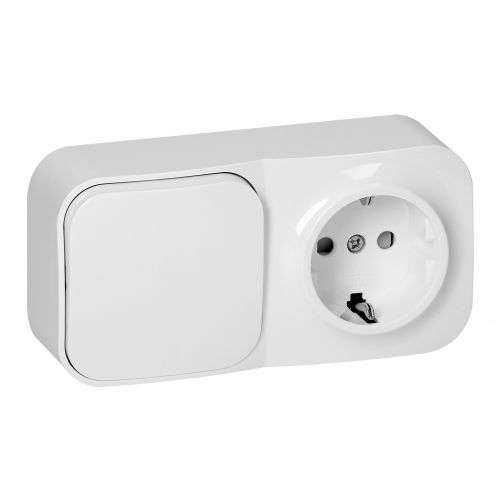 Łącznik natynkowy jednobiegunowy + Gniazdo pojedyncze ToDo, IP20, 2P+Z, Schuko, biały - OROE7207GSW_5908254851841_2D_0001_large - m/23099898/oroe7207gsw-5908254851841-2d-0001-large.jpg