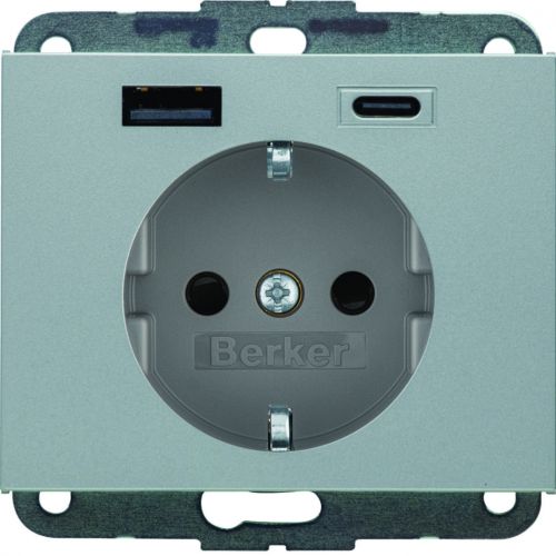 K.5 Gniazdo SCHUKO z ładowarką USB A+C 20W PD, alu mat lakierowany - 48147003 - m/23345318/48147003.jpg