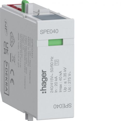SPD Moduł T2 MOV 1P sieć TN/TT In=20kA Imax=40kA Up?1,35kV L-N - SPE040 - m/23348587/spe040.jpg