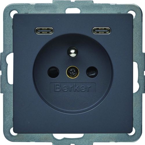 Q.x Gniazdo z uziemieniem z ładowarką USB C+C 20W PD, antracyt aksamit - 48166086 - m/23371597/48166086.jpg
