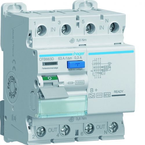 RCCB Wyłącznik różnicowoprądowy 3P+N 63A 300mA 10kA B+ - CFB663D - m/23374435/cfb663d.jpg