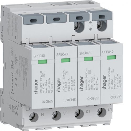 SPD Ogranicznik przepięć T2 4P 4+0 sieć TN-S In=20kA Imax =40kA Up?1,35kV - SPE440S - m/23377556/spe440s.jpg