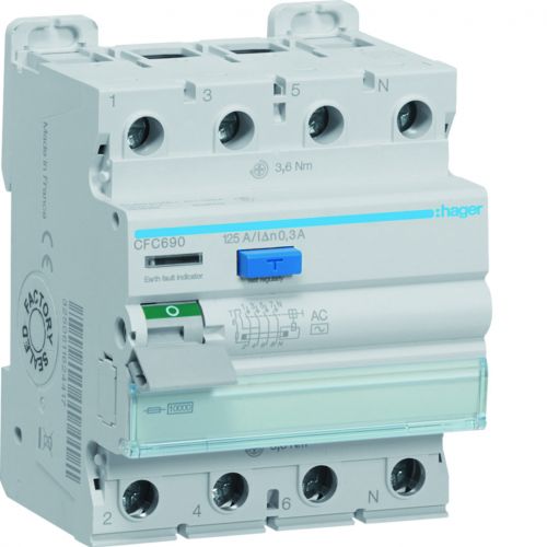 RCCB Wyłącznik różnicowoprądowy 3P+N 125A 300mA 10kA AC - CFC690 - m/23379156/cfc690.jpg