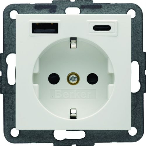 B.x Gniazdo SCHUKO z ładowarką USB A+C 20W PD, biały połysk - 48148989 - m/23383530/48148989.jpg