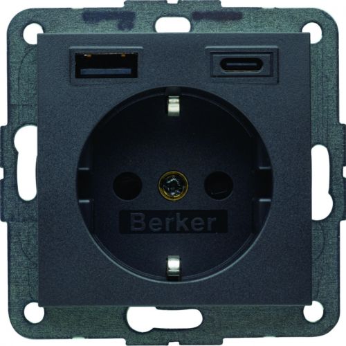 B.x Gniazdo SCHUKO z ładowarką USB A+C 20W PD, antracyt mat - 48141606 - m/23388294/48141606.jpg