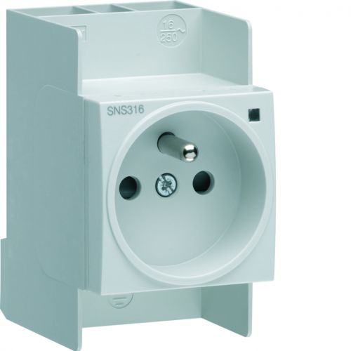 Gniazdo na szynę z uziemieniem 230VAC 10/16A i kontrolą zasilania, zaciski QC - SNS316 - m/23388804/sns316.jpg