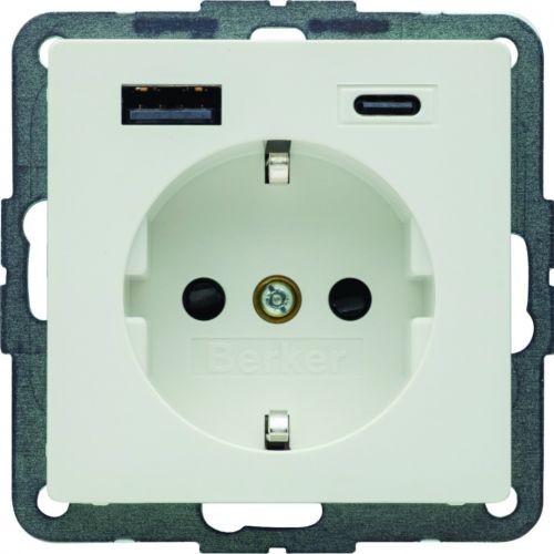 Q.x Gniazdo SCHUKO z ładowarką USB A+C 20W PD, biały aksamit - 48146089 - m/23391078/48146089.jpg