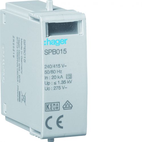 SPD Moduł T2 MOV 1P sieć TN/TT In=20kA Imax=40kA Up?1,35kV L-N Uc=275V - SPB015 - m/23392298/spb015.jpg