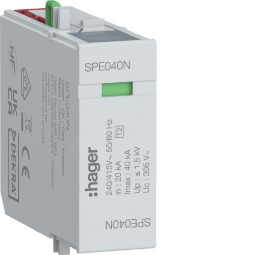 SPD Moduł T2 MOV 1P sieć TT In=20kA Imax=40kA Up?1,5kV N-PE - SPE040N - m/23392342/spe040n.jpg