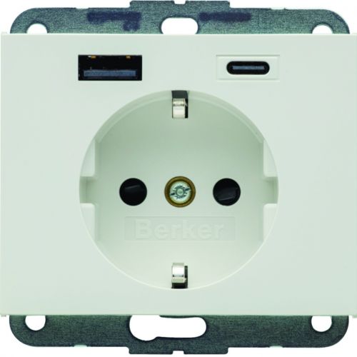 K.1 Gniazdo SCHUKO z ładowarką USB A+C 20W PD, biały połysk - 48147009 - m/23397807/48147009.jpg