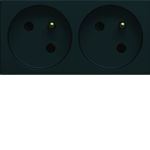 gallery Gniazdo z uziemieniem przelotowe podwójne 2x2P+E 16A 4M czarny HAGER - WXF422N - m/23415190/wxf422n.jpg