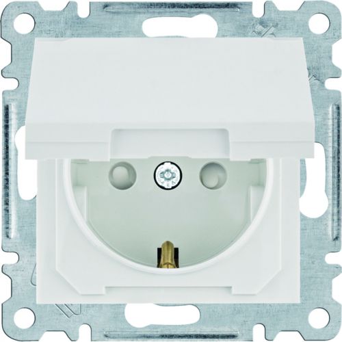 lumina Gniazdo SCHUKO, z pokrywą i przesłoną styków, zaciski wtykowe, biały  - WL1560 - m/23422735/wl1560.jpg
