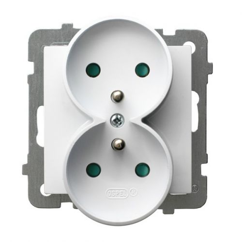 Gniazdo podwójne z uziemieniem z przesłonami torów prądowych bez ramki OSPEL inw - gp-2grzp_m_00 - m/23611876/gp-2grzp-m-00.jpg