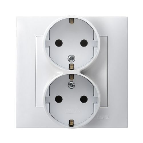 SZAFIR Gniazdo podwójne z uziemieniem schuko kolor biały GP-2ZS/00 OSPEL - gp-2zs_00 - m/23615949/gp-2zs-00.jpg