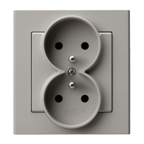 SONATA Gniazdo podwójne z uziemieniem z ramką kaszmir OSPEL  - gp-2rz_82 - m/23616091/gp-2rz-82.jpg