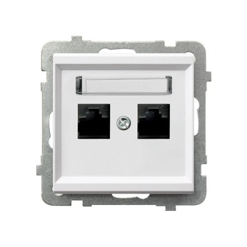 SONATA Gniazdo komputerowe podwójne kat. 6 MMC kolor biały GPK-2R/K6/m/00 OSPEL - gpk-2r_k_m_00 - m/23616252/gpk-2r-k-m-00.jpg