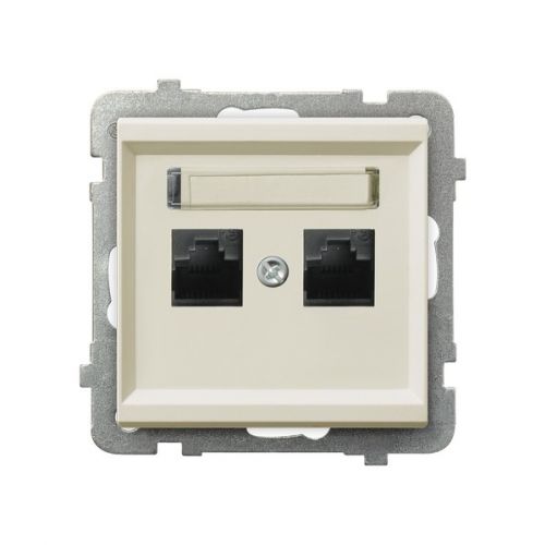 SONATA Gniazdo komputerowe podwójne kat. 6 MMC kolor ecru GPK-2R/K6/m/27 OSPEL - gpk-2r_k_m_27 - m/23616253/gpk-2r-k-m-27.jpg