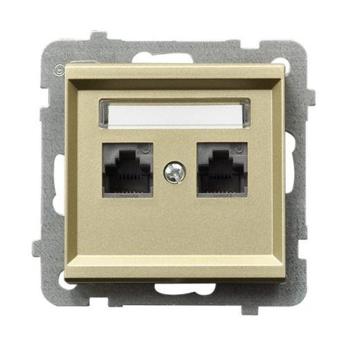 SONATA Gniazdo komputerowe podwójne kat. 6 MMC kolor szampański złoty GPK-2R/K6/m/39 OSPEL - gpk-2r_m_39 - m/23616256/gpk-2r-m-39.jpg