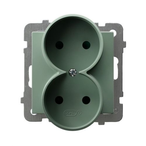 AS Gniazdo podwójne moduł bez ramki - kolor zielony mat - gp-2gr_m_84 - m/23616469/gp-2gr-m-84.jpg