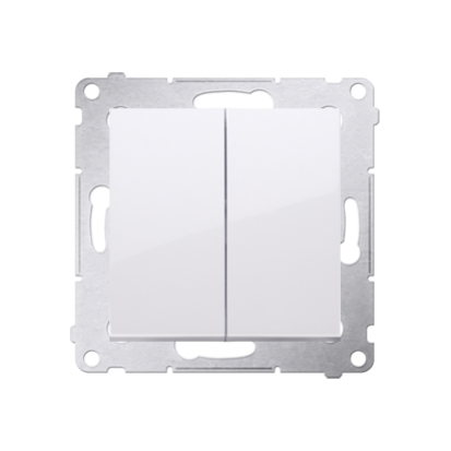 Simon 54 Przycisk podwójny zwierny bez piktogramu 10A 250V szybkozłączka biały DP2.01/11 KONTAKT - img_75 - m/23621410/img-75.png