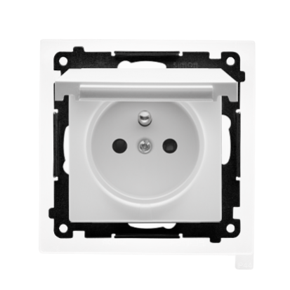 Simon 55 Gniazdo wtyczkowe do wersji IP44 z uszczelką szybkozłączka KlapkaW kolorze pokrywy Biały mat TGZ1BCZ.01/111 KONTAKT - img_7250 - m/23625208/img-7250.png