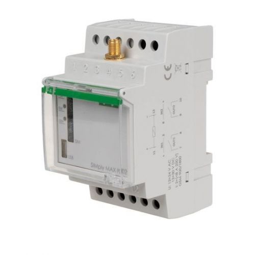 Przekaźnik zdalnego sterowania GSM (CLIP); 2xWY 2xWE; sterowanie bramą; 12V; 2NO/NC; montaż na szyn  - SIMplyMAX-P02-12V-etim-1 - m/23667953/simplymax-p02-12v-etim-1.jpeg