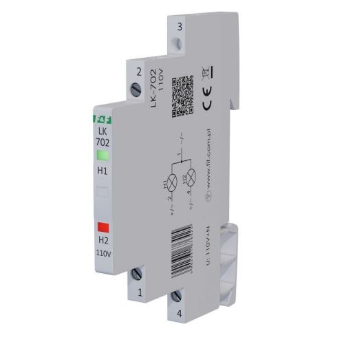 Lampka kontrolna zasilania 1/3S 110V AC/DC 2xLED CZERWONA/ZIELONA F&F - LK-702-110V-etim-1 - m/23669530/lk-702-110v-etim-1.jpg