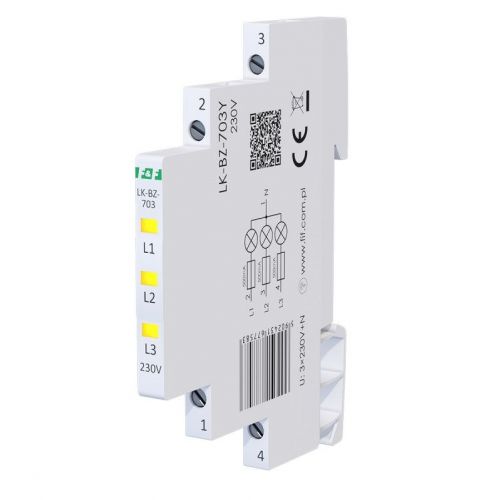 Lampka kontrolna zasilania z zabezpieczeniem 1/3S 3xLED ŻÓŁTA F&F - LK-BZ-703Y-etim-1 - m/23669687/lk-bz-703y-etim-1.jpg