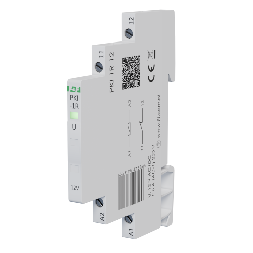 Przekaźnik interfejsowy styk rozwierny 12 V AC/DC 1/3S TH-35 F&F - PKI-1R-12V 3.png - m/23669821/pki-1r-12v-3-png.png