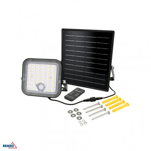 NAŚWIETLACZ LAMPA SOLARNA LED 2 barwy świecenia SOLPAR 10W 1500lm 3000/4000K IP65 CZARNY Czujnik ruc - SOP-010BL-CCT-PIR_1_BEMKO - m/23733426/sop-010bl-cct-pir-1-bemko.jpg