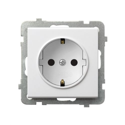 SONATA Gniazdo pojedyncze z uziemieniem schuko kolor biały mat GP-1RS/m/75 OSPEL - gp-1rs_m_00 - m/24348691/gp-1rs-m-00.jpg