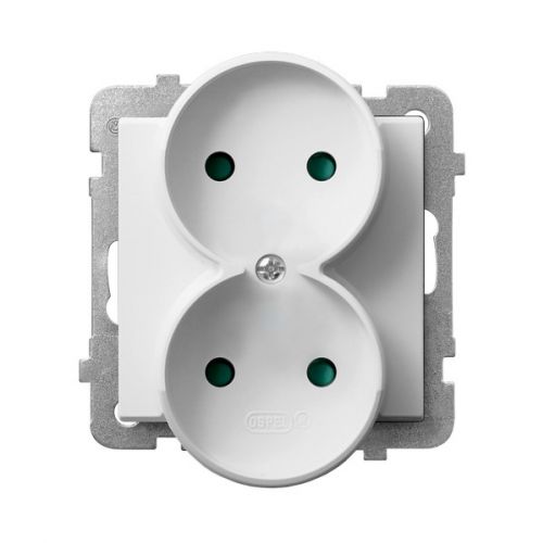 SONATA Gniazdo podwójne z przesłonami torów prądowych moduł bez ramki kolor biały mat GP-2RRP/m/75 OSPEL - gp-2rrp_m_00 - m/24348711/gp-2rrp-m-00.jpg