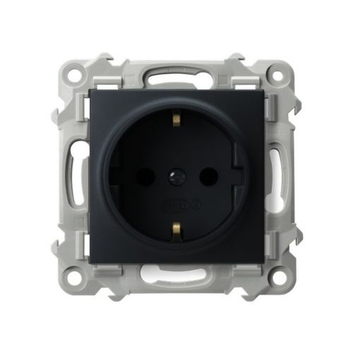 SZAFIR Gniazdo pojedyncze z uziemieniem schuko kolor czarny metalik GP-1ZS/m/33 OSPEL - gp-1zs_m_33 - m/24348873/gp-1zs-m-33.jpg
