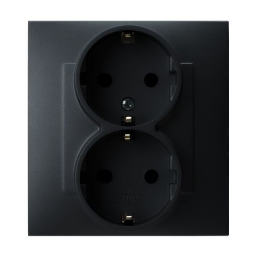 SZAFIR Gniazdo podwójne z uziemieniem schuko kolor czarny metalik GP-2ZS/33 OSPEL - gp-2zs_33 - m/24348879/gp-2zs-33.jpg