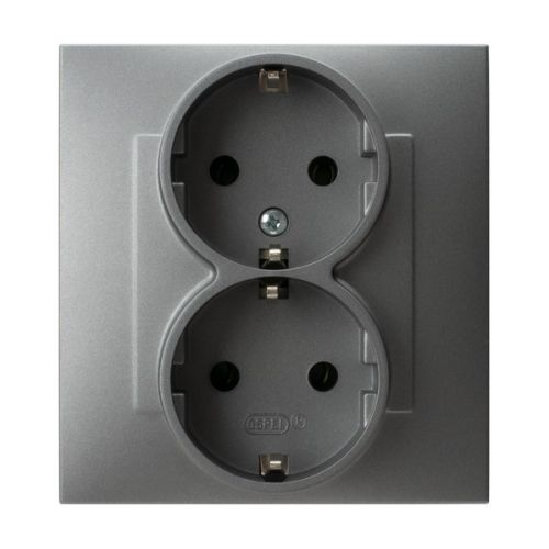 SZAFIR Gniazdo podwójne z uziemieniem schuko kolor szary mat GP-2ZS/70 OSPEL - gp-2zs_70 - m/24348881/gp-2zs-70.jpg