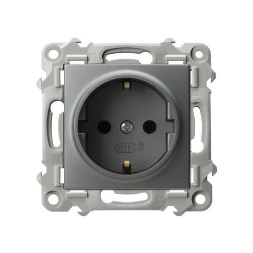 SZAFIR Gniazdo pojedyncze z uziemieniem schuko kolor szary mat GP-1ZS/m/70 OSPEL - gp-1zs_m_70 - m/24348915/gp-1zs-m-70.jpg