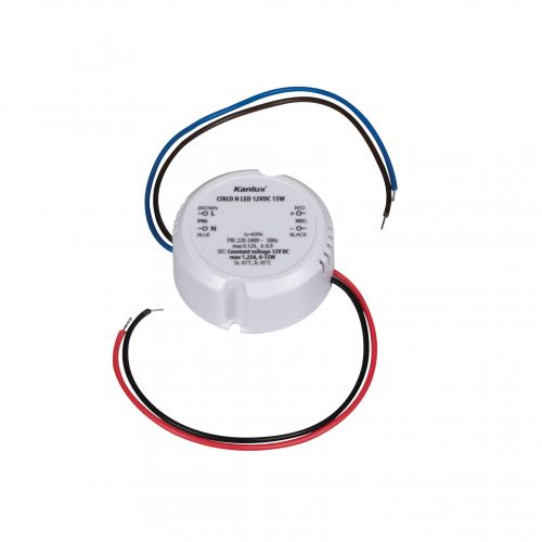 Zasilacz dopuszkowy CV CIRCO N LED 12V DC 0-15W 24243 KANLUX - 24243 - m/24632300/24243.jpg