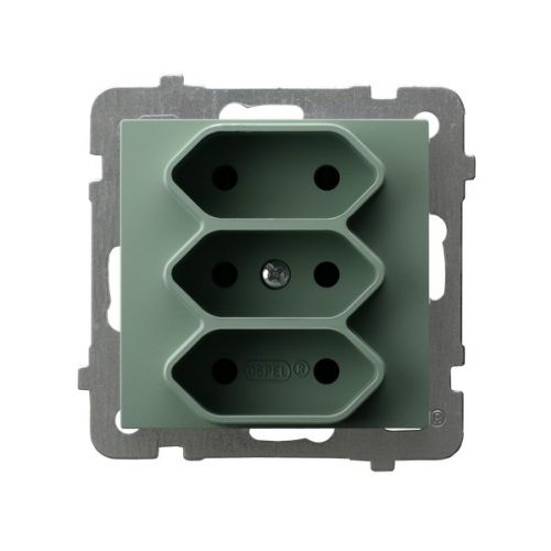 AS Gniazdo potrójne EURO - kolor zielony mat - gp-3g_m_84 - m/24649194/gp-3g-m-84.jpg