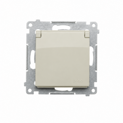 Simon 54 Gniazdo hermetyczne IP44 z klapką bez uszczelki w kolorze kaszmir mat DGZ1BUZ.01/42 - 19205,DGZ1BUZ-01_42 - m/24673865/19205-dgz1buz-01-42.png