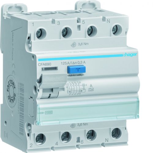 RCCB Wyłącznik różnicowoprądowy 3P+N 125A 300mA 10kA A - CFA690 - m/24743099/cfa690.jpg