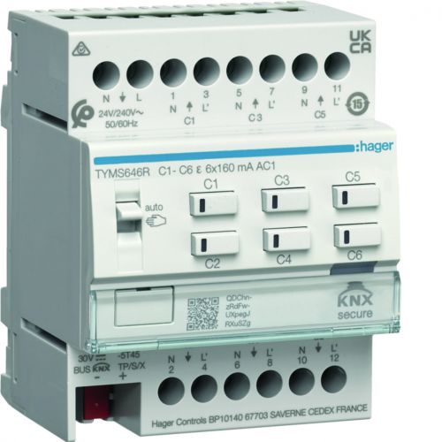 KNX e/s Elektr. sterownik grzewczy 6-kr z regulacją temperatury, 24/230V AC sec - TYMS646R - m/24771648/tyms646r.jpg
