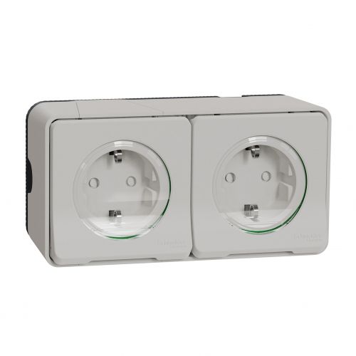 Mureva gniazdo hermetyczne natynkowe podwójne IP55 schuko białe MUR39035 SCHNEIDER - mur39035.jpg